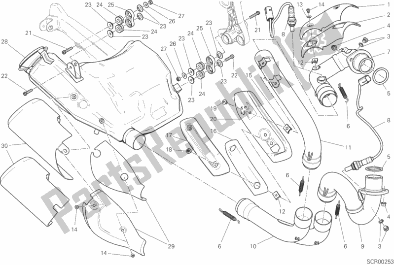 Wszystkie części do System Wydechowy Ducati Monster 797 Plus 2017